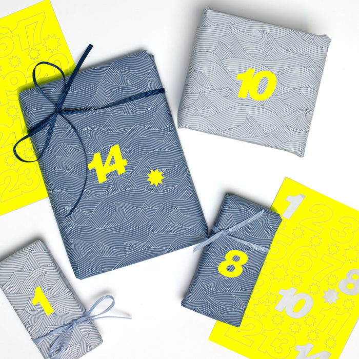 Adventskalender Zahlen Sticker - Neon Gelb